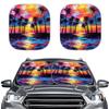 2-Piece Car Sunshade - Coconut Grove Design for Summer Heat Insulation