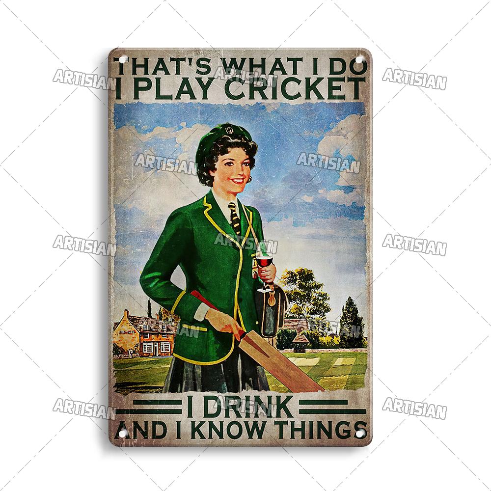 Mfoever Tin Sign Artisian SPORT Metal Sign Tennis Tin Poster Decorative Plate Badminton Cricket Pickleball Plaque Wall Decor Garage Bar Pub Club