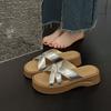 Internet celebrities popular thick bottom one-word drag women's summer wear 2025 new models with skirts French high-end popular sandals this year