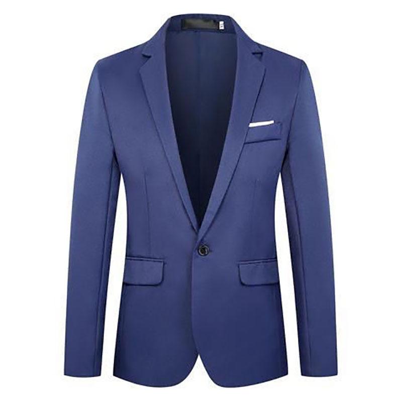 Autumn Fashion Slim Fit Men's Suit Long Sleeve Solid Color Lapel Outwear Anti-wrinkle Casual Business Suit Versatile Male Suit