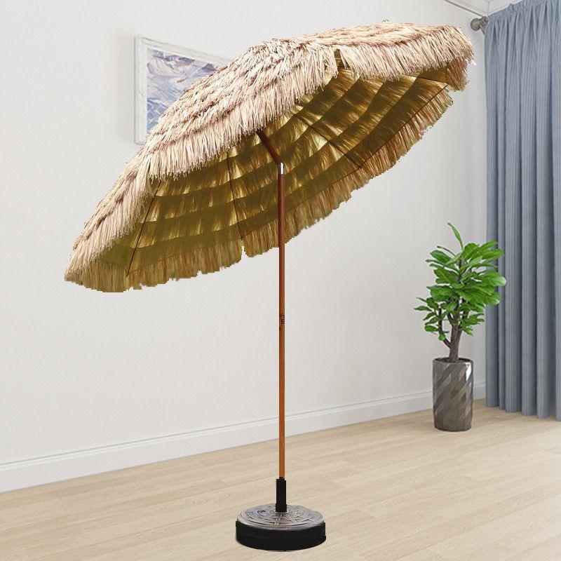 Imitation Thatch Outdoor Sunshade Umbrella - Garden, Courtyard, and Photography Decor Prop