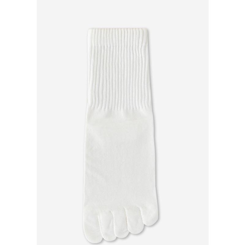 Women's Spring Five-finger Socks, Solid Color Sweat-absorbing Mid-calf Cotton Socks, Boneless Sewn Anti-pilling Toe Separation Socks