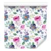 Watercolor Flowers Wallpaper White and Light Gray 50x1000