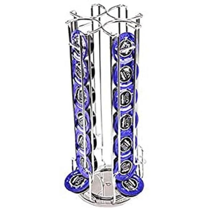 Porte-Capsules De Café - EXZACT - Compatible Lavazza Mio - Support Rotatif - Chromé - 28 Capsules