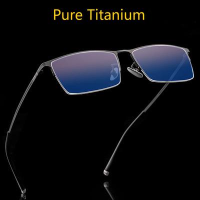 Men Pure Titanium Ultra-Light Eyeglasses Frame Myopia Hyperopia Half Frame Optical Prescription Glasses Frame