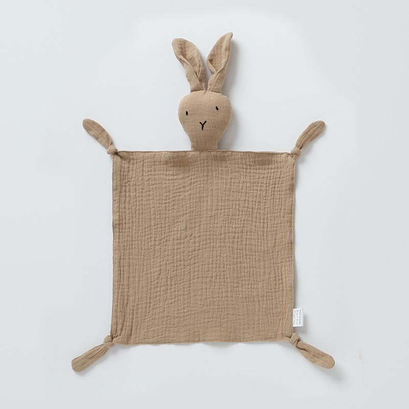Pure Cotton Baby Comfort Toy: Rabbit Sleep Companion Crinkle Handkerchief