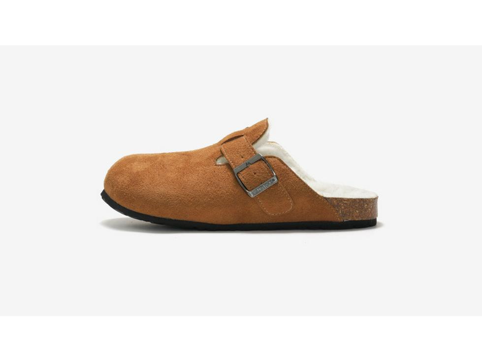 RUIZUSTOCK Winter Cork Slippers: Warm Velvet & Cotton Sandals for Men and Women, Frosted for Outdoor Wear