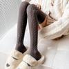 Women Classic Striped Knee High Socks Autumn Black White Gray Thicken Warm Thigh Socks Fashionable Comfortable Long Stockings