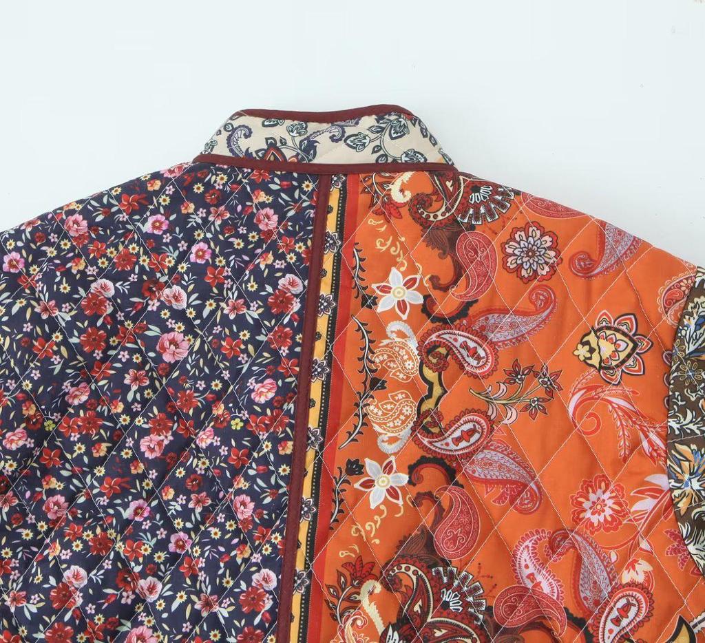 Vintage Print Women's Cotton Jacket 2025 - New Autumn/Winter Casual Loose Coat