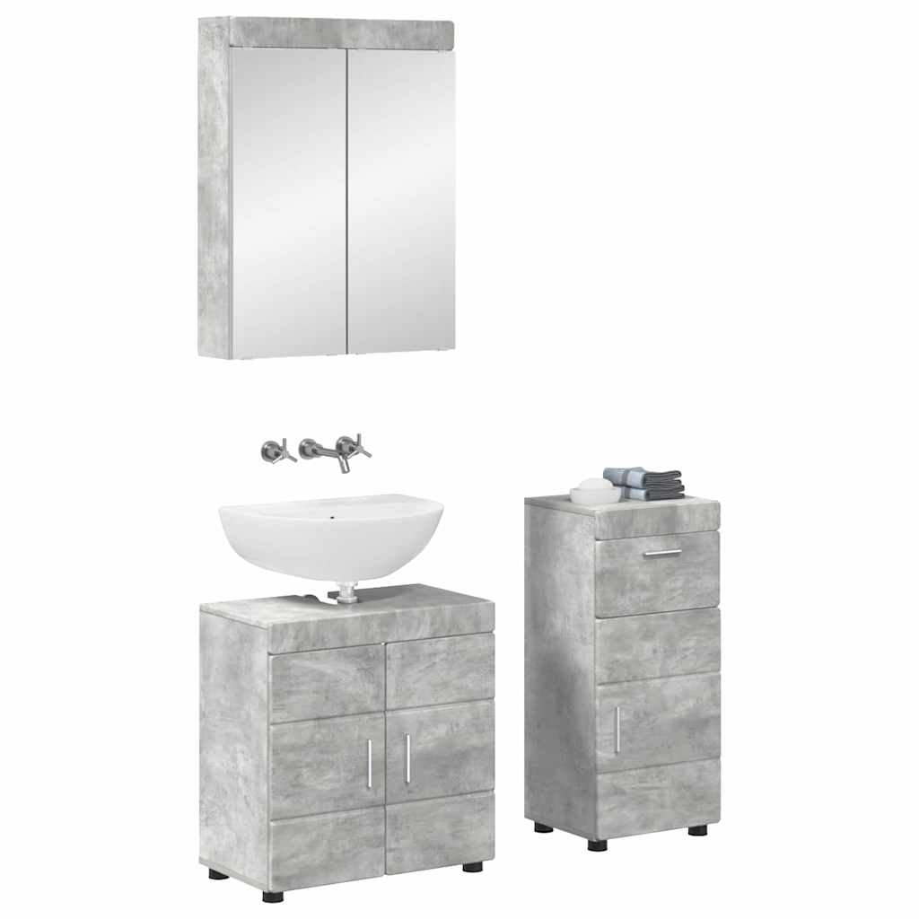 Bathroom Furniture Set TULUM 3 pcs Concrete Grey 60 x 34 x 63 cm