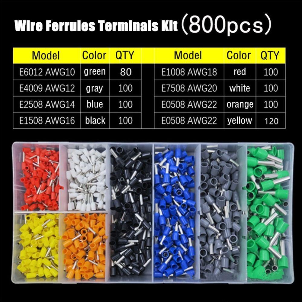 Купить 800 шт. AWG 22-10, клеммы с наконечниками для проводов, 8 ...
