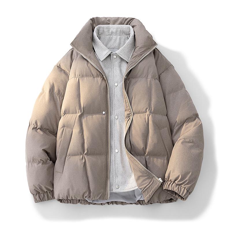 90% White Duck Down Puffer Jacket - Stand Collar, Fashionable, Trendy & Warm Outerwear