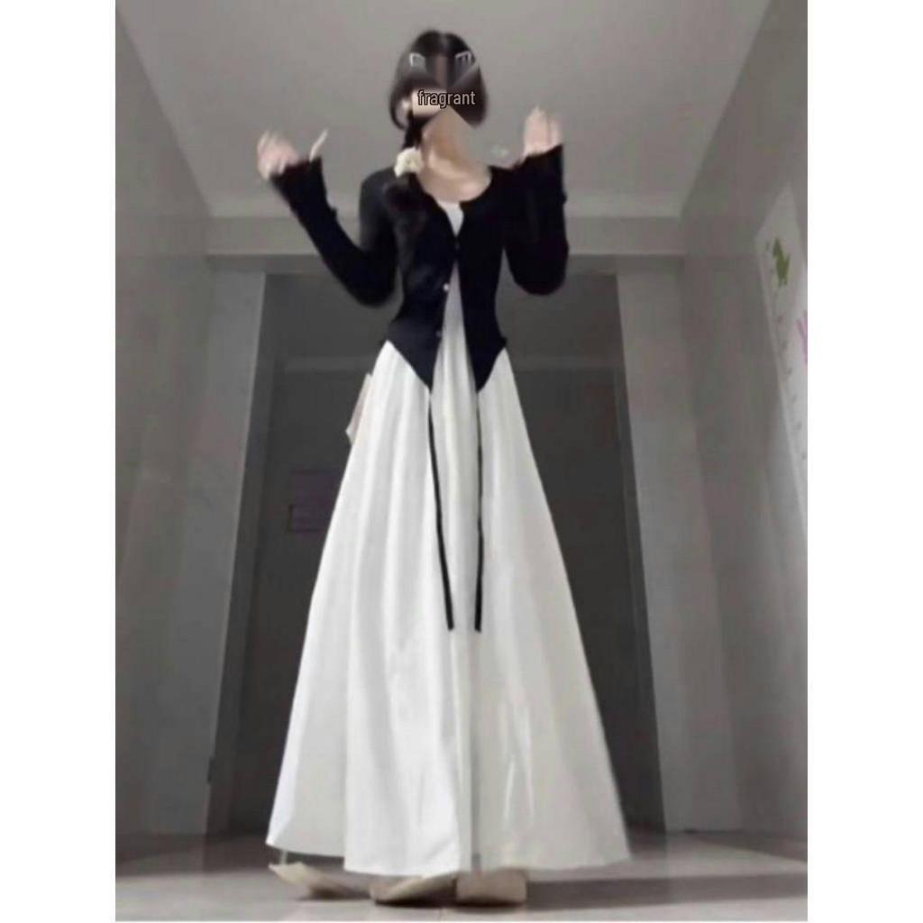 Summer French-Style Camisole Dress & Sun Protection Cardigan Set