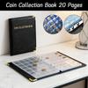 20 Pages Coin Collection Holder PVC Album Penny Collecting Book Commemorative Coin Organizer Storage Binder Gift for Collectors