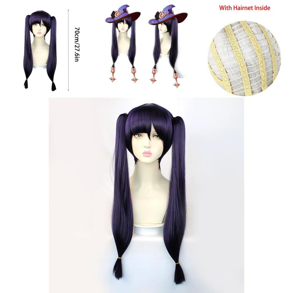 Genshin Impact Mona Wig Hairpiece Adult Cosplay Props Halloween Party Carnival