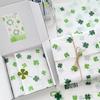 10/40 sheets Lucky Clover Patterned Thin Paper,Gift Wrapping Paper, Suitable for St. Patrick's Day, Weddings,Bouquet Wrapping