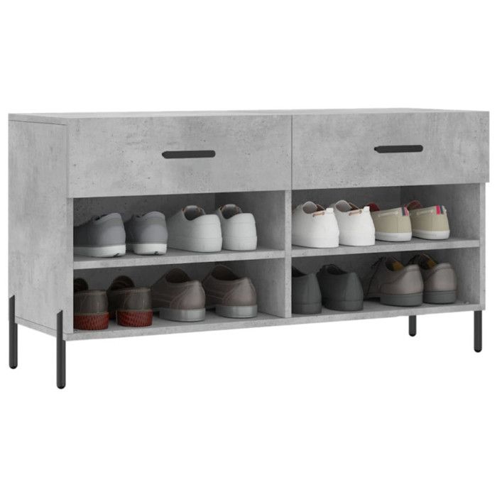 VidaXL Shoe Bench, Shoe Cabinet with 4 Shelves and Legs, Shoe Rack with 2 Drawers Living Room, Modern, 829752