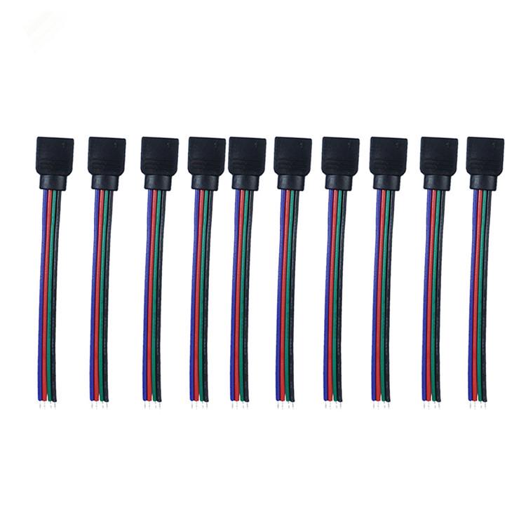 In-Stock RGB LED Strip Connector: 4-Pin Ribbon Cable with Pins - Diverse Colors