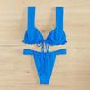 Fashionable Sexy Two-piece Vacation Solid Color Bikini Set
