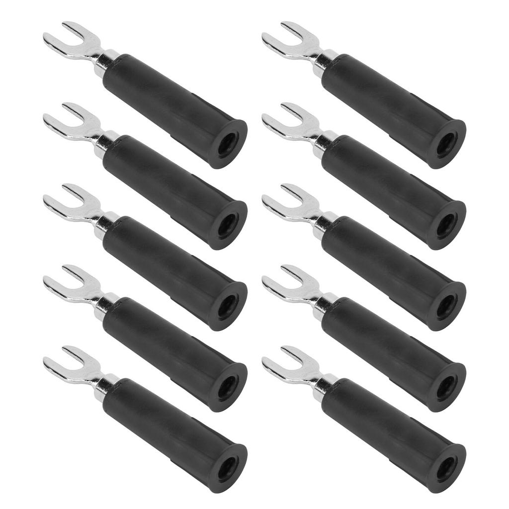 10Pcs/Set Banana Plug Adapter Insulated Fork Spade Wire Connectors U Type Electrical Crimp