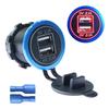 Waterproof DC 2.A Motorcycle Boat Car Dual USB Charger LED Power Adapter For Mobile Phone Tablet