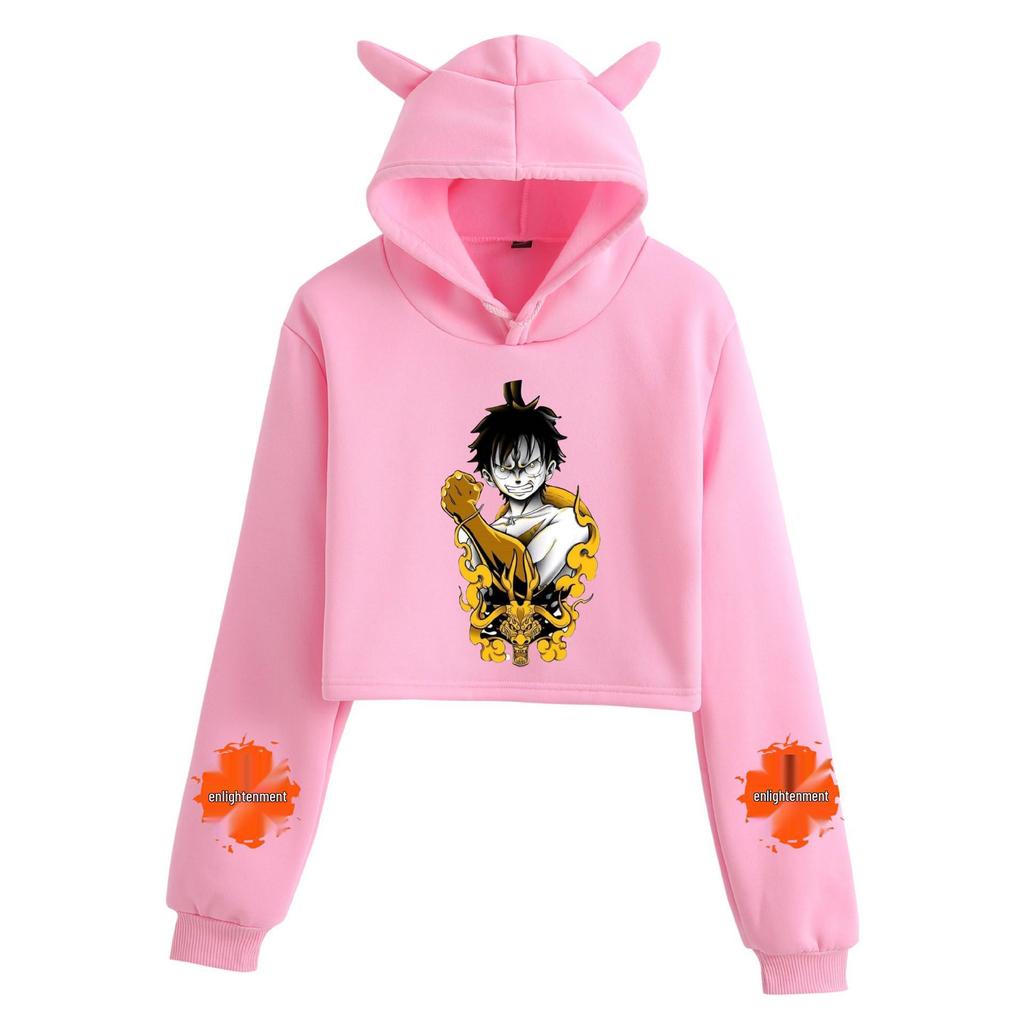 Felpa con cappuccio da donna Dragon Ball Goku Orecchie da Gatto - Design Stampato Serie Saiyan