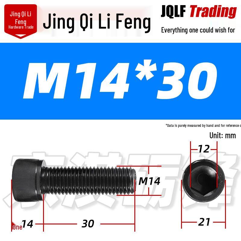 Grade 12.9 Full Thread Hex Socket Head Cap Screws - M3-M14 Black Cylindrical Bolts for Maker Accessories