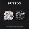 5pcs High-End Mink Button Petal Rhinestone Buckle Fur Button Cashmere Coat Trench Coat Button Accessories