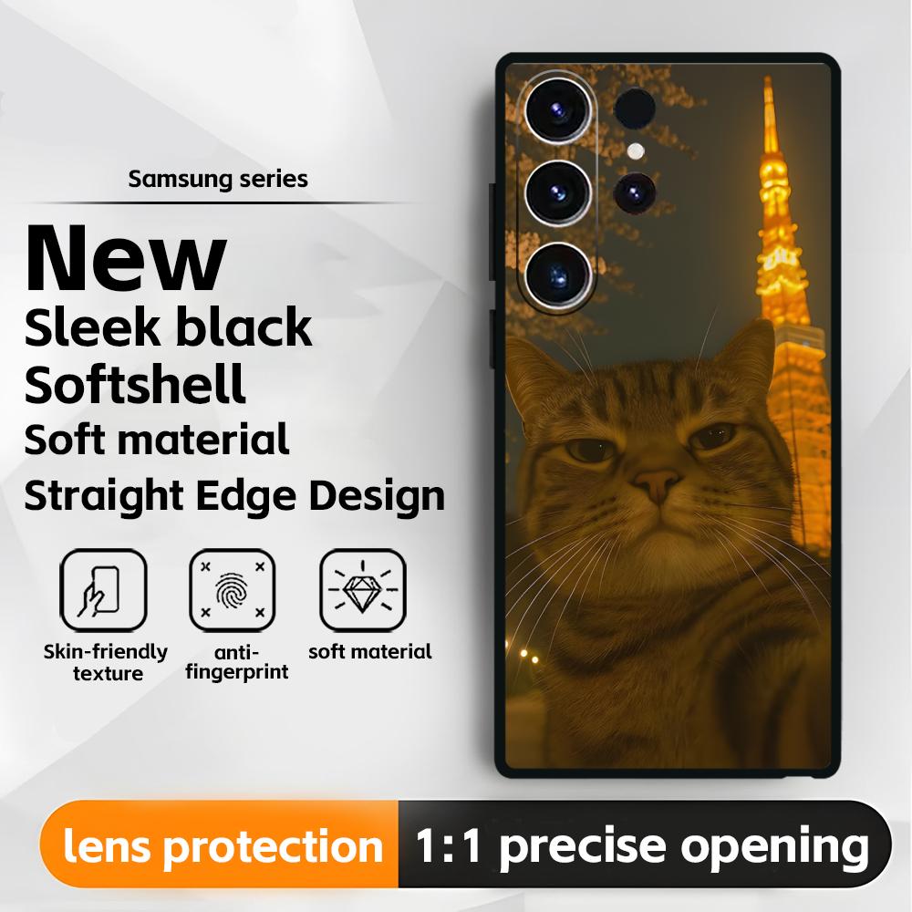 Funny Cat Memes Phone Case For Samsung Galaxy S26 S25 S24 S23 S22 S21 Plus Ultra Note20 Soft Black