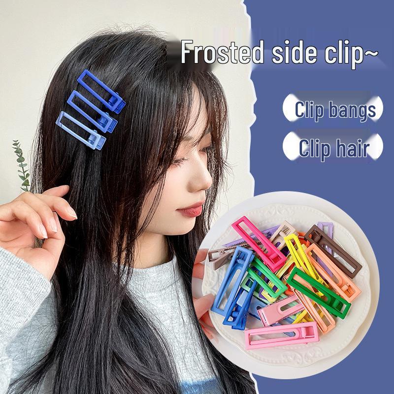 Colorful Hollow Square Hair Clips for Children - Stylish Metal Hairpins for Babies
