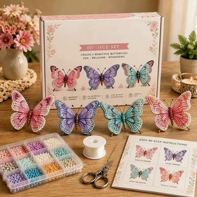 Kit de Tejido de Cuentas Pequeñas Forma de Animal Kit de Manualidades con Cuentas DIY Actividad Creativa