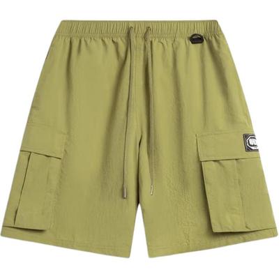 Li Ning Anti-Five Series Sport Simple Solid Color Loose Mid-Waist Casual Shorts Men Shorts Olive-Green AKSV031-3