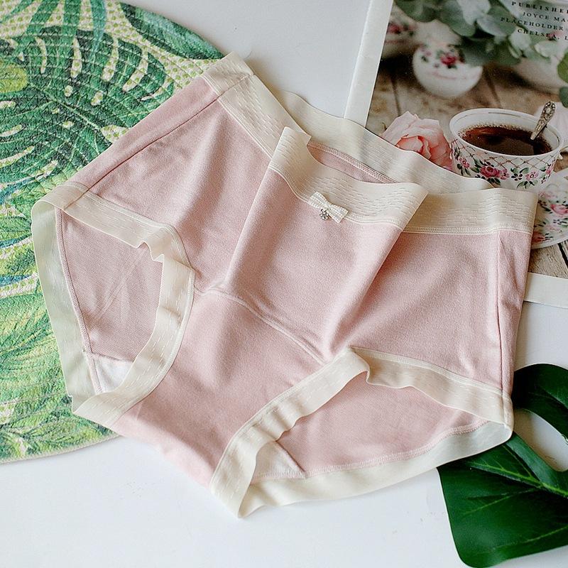 Mid-waist Panties Brushed Comfort Women's Underwear Triangle Soft Breathable Buttocks Bowknot Panty