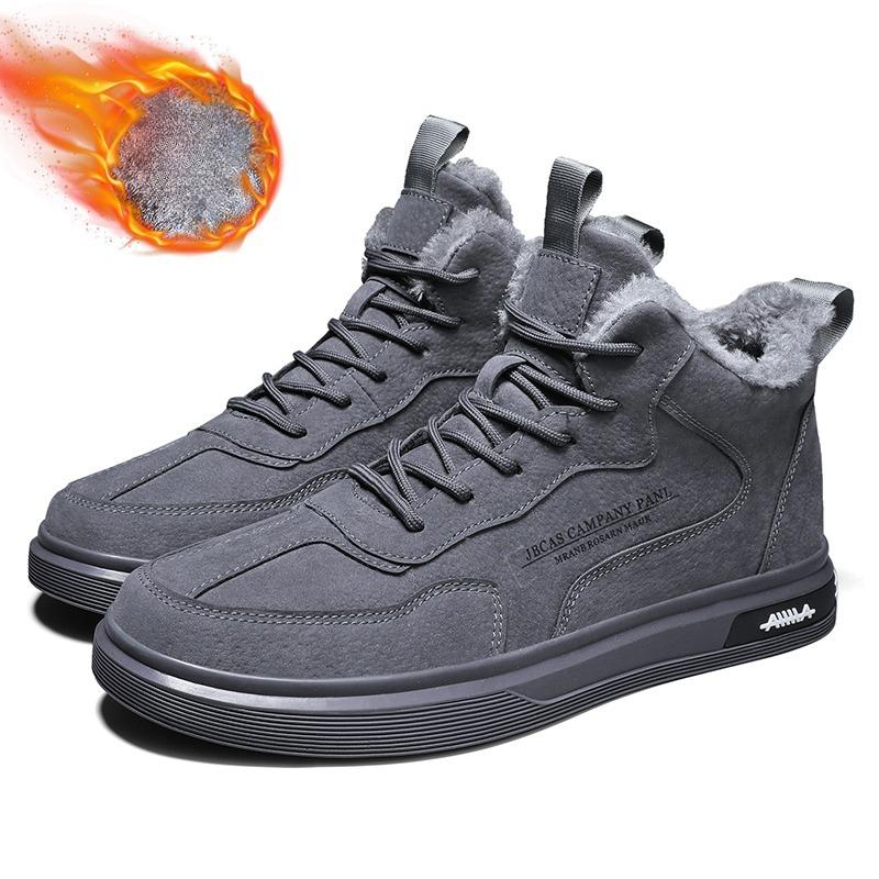 Neue Herrenstiefel Freizeitschuhe Herbst Winter Herren Arbeitsschuhe Warm und Fleece Rutschfest Abriebfest Outdoor Herrenstiefel