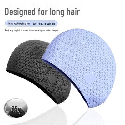 Gorro de natación de silicona impermeable extra grande con protección para los oídos - Color sólido, diseño sin bordes, ajuste cómodo