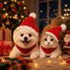 Ruffle Pet Button Knit Scarf Hat Autumn Winter Dog Warm Hat Puppy Knitted Hat  Spring Festival