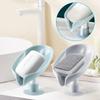 Leaf Shaped Soap Dish Holder Bathroom Nonslip Storage Holder Tray Soap Container Suction Cup Soap Dish Kitchen Sponge Drain Rack