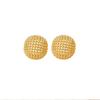 18K Gold Plated Hollow Round Ball Stud Earrings - European & American High-End Light Luxury Design