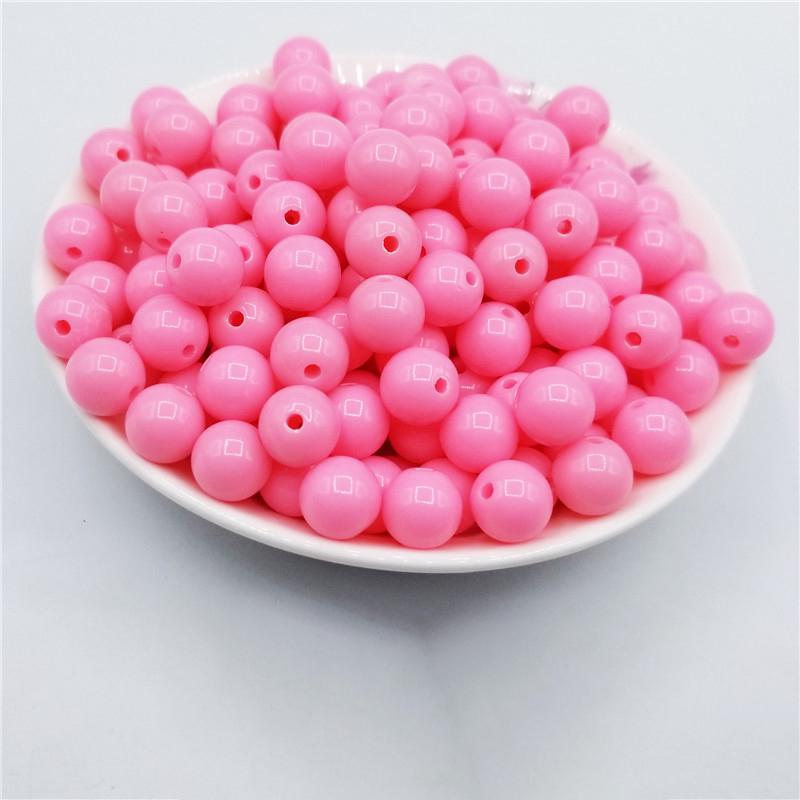 8mm 100/500szt. Solidne Akrylowe Plastikowe Koraliki Rzemieślnicze Prosty Otwór Kolory Cukierkowe dla Dzieci DIY Tworzenie Biżuterii Rzemiosło Akcesoria