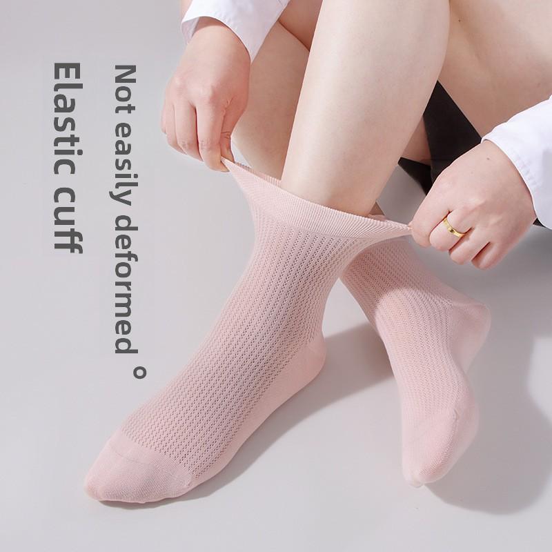 Damen Frühlings- und Sommersocken, dünn, mittellang, baumwoll, schweißabsorbierend, sommerlich atmungsaktiv, reine Baumwolle, kurz, knöchelhoch, nahtlose Socken