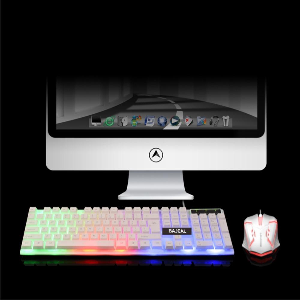 

Люминесцентная светящаяся проводная клавиатура и мышь BAJEAL T350 Durable для настольного компьютера/компьютера/ноутбука