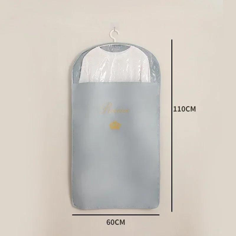 Satynowy Pokrowiec na Ubrania Pokrowiec Wiszący na Sukienkę Ochraniacz na Garnitur Płaszcz Torba do Przechowywania w Szafie Satynowy Pyłoszczelny Organizer na Odzież Sukienkę