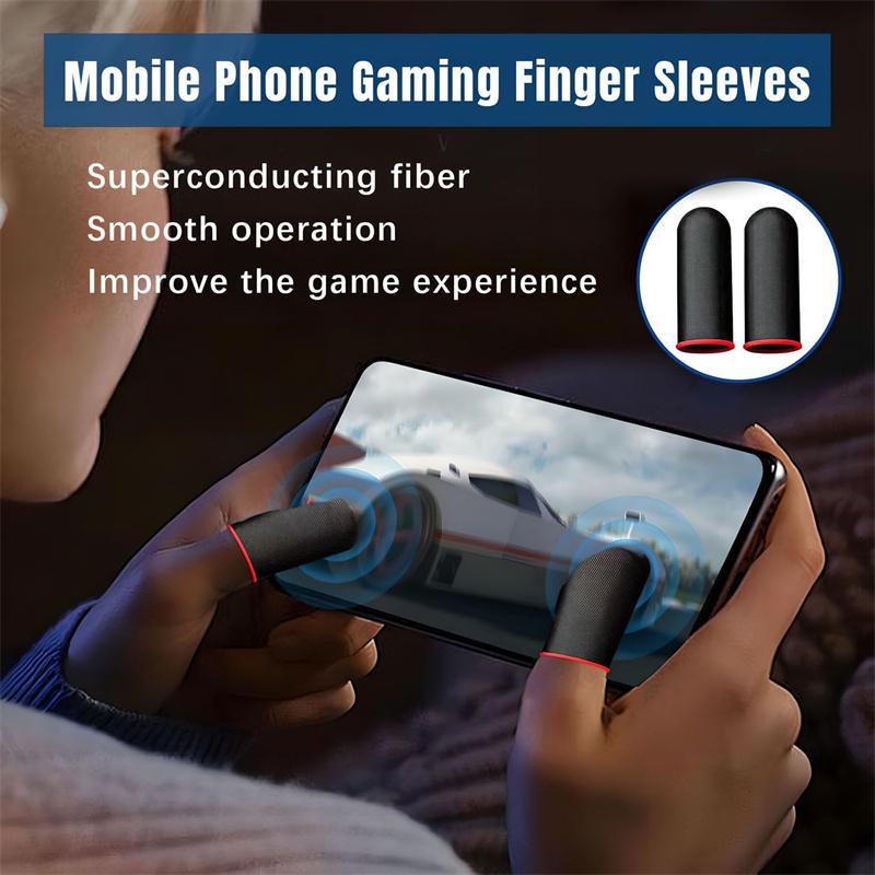 20Pcs Phone Gaming Finger Sleeves Game Hand Controller Gloves Anti Sweat Breathable Seamless Touchscreen Finger Cover