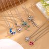 New Fashion Minimalist Four-Leaf Clover Pendant Necklace 18K Gold Filled Zircon-Inlaid Unisex Women European American