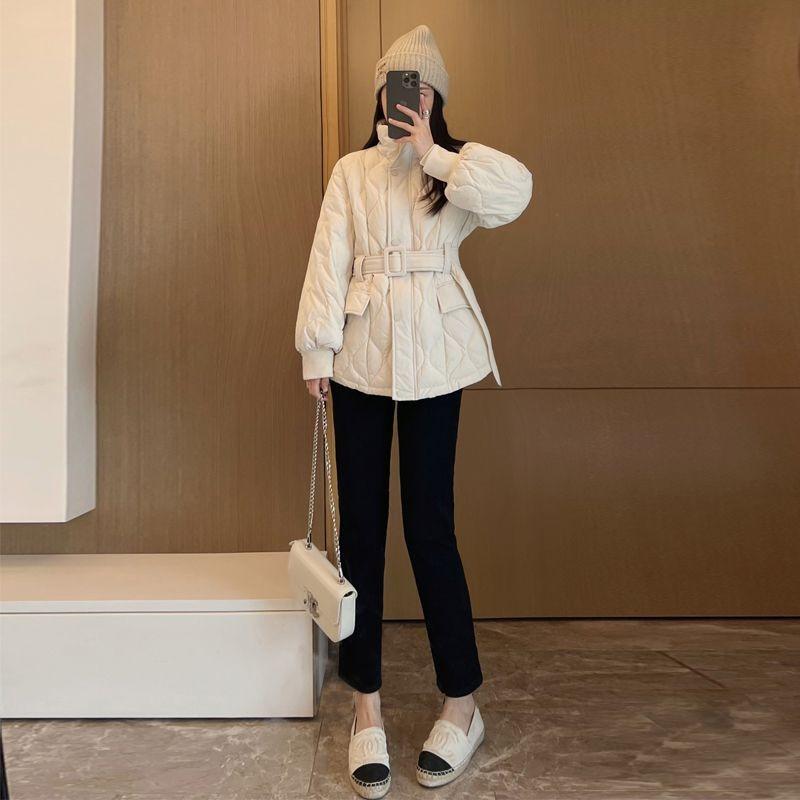 

Winter down cotton-padded clothes waist cotton-padded jackets women s short models, new versatile small thin jackets, casual models XL