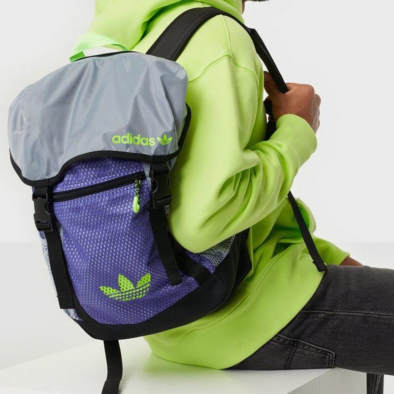 Adidas Originals Polyester Backpack Small Unisex Purple/Halo Silver/Signal Green Adidas GN2236