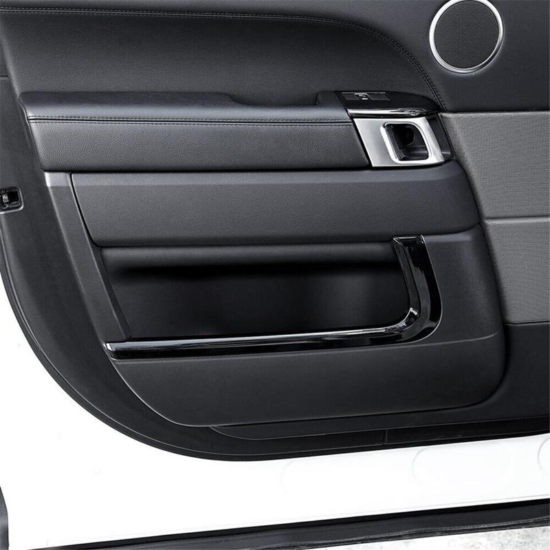 A87Q-4pcs Glossy Black ABS Car Inner Door Decoration Strip Trim for Land Rover Range Rover Sport 2014-