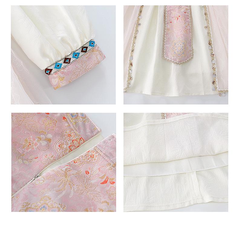 Girls' Spring & Autumn 2025 Ethnic Style Princess Dress