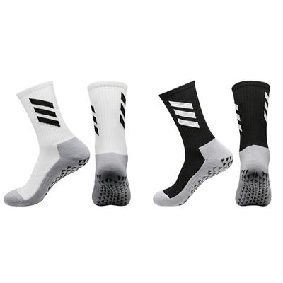 A Pair of Men's and Women's Glued Non Slip Sports Football Cycling Socks with Thickened Towel Soles and Long Tube Socks