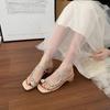 Rhinestones with Skirts, Slippers for Women's Summer Wear, New Summer Cool Slippers, Women's High-heeled Sandals